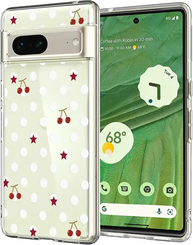 Miniatura 12 de Unov - Funda compatible con Pixel 7, diseño transparente de TPU suave, absorción de impactos, delgada, patrón labrado, cubierta protectora trasera