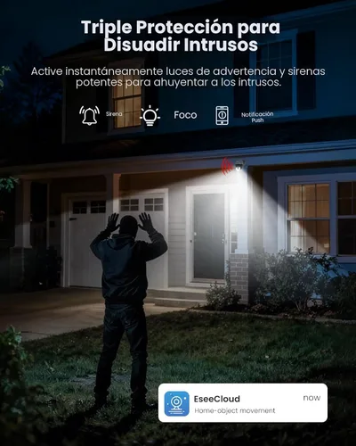 Miniatura 6 de Hiseeu Cámara de seguridad 4K 8MP para exteriores, cámara de seguridad inalámbrica para el hogar con panorámica e inclinación, WiFi Pro 2.4/5GHz
