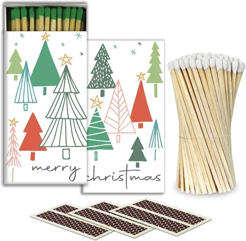 Miniatura 10 de Cerillas blancas de 4 pulgadas + calcomanías de golpeador incluidas 300 fósforos decorativos de seguridad de punta blanca con clase Cerillas