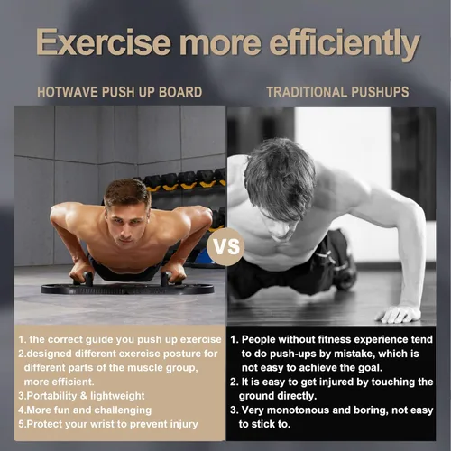Miniatura 4 de HOTWAVE Push Up Board Fitness, Portable Foldable 20 in 1 Push Up Bar at Home Gym, Pushup Handles for Floor. Professional Strength Training Equipment