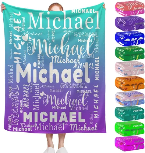 Miniatura 19 de Manta personalizada con nombre para niños, niñas, niños, adultos, hombres y mujeres, mantas personalizadas con nombre, regalos personalizados