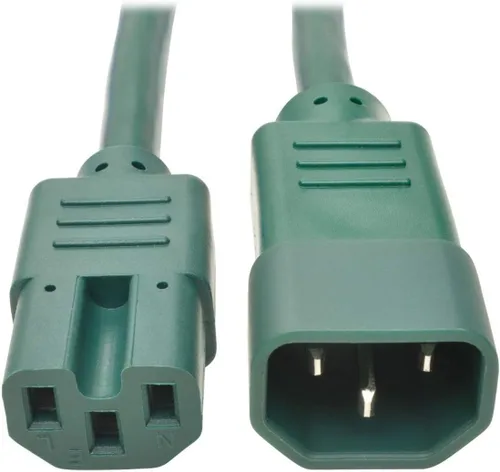 Miniatura 3 de Tripp Lite Cable de extensión de alimentación resistente de 6 pies, C14 a C15, 15A, 14 AWG, rojo (P018-006-ARD)