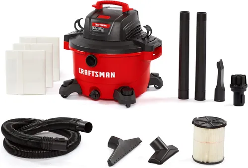 Miniatura 13 de CRAFTSMAN CMXEVBE17596 - Aspiradora húmeda y seca de 20 galones, 6.5 HP de potencia máxima, aspiradora de taller de servicio pesado húmeda y seca