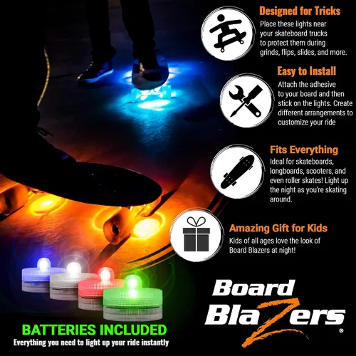Miniatura 2 de Board Blazers Luces LED para Skateboard con Efecto Underglow - Regalo Ideal para Skateboard - Luz LED Perfecta para Longboard o Luz para Scooter
