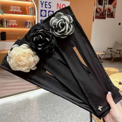 Miniatura 3 de YOYLMAL - 3 piezas para hacer moños de cabello para tornillo, moño flexible de flor de camelia grande, lazos para el cabello de torsión francesa