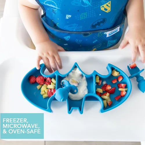 Miniatura 4 de Plato de succión Bumkins para niños pequeños y bebés, plato de silicona con agarre, para bebés y niños, alimentación guiada por el bebé, suministros