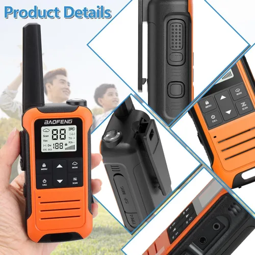 Miniatura 6 de Walkie Talkies de Largo Alcance para Adultos, Walkie Talkie Recargable Baofeng F22 Radio FRS Walky Talky Walkie-Talkie Familiar con Batería de 1400