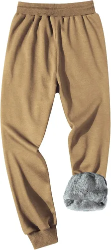 Miniatura 3 de GXAMOY Pantalones de forro polar de invierno para hombre, pantalones deportivos con forro de sherpa, pantalones deportivos gruesos y cálidos