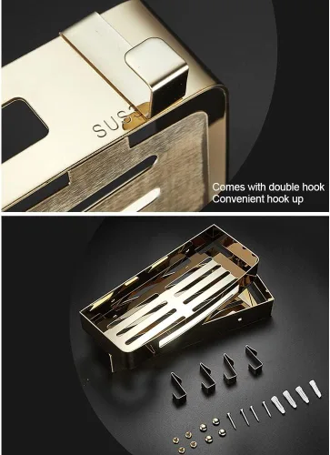 Miniatura 8 de Organizador de ducha de esquina, estante de baño, accesorios de baño (tamaño : oro 1 capa)