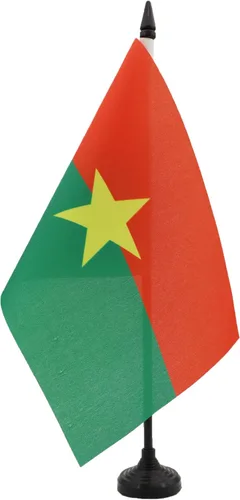 Miniatura 270 de AZ FLAG Sierra Leone Bandera de mesa 5'' x 8'' - Bandera de escritorio de Sierra Leona 21 x 14 cm - Bastón y base de plástico negro