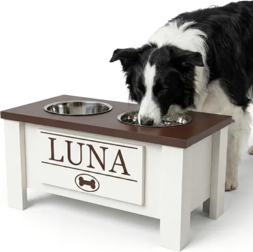 Miniatura 39 de GrooveThis Woodshop Soporte Personalizado de Cuenco Elevado para Perros de Tamaño Grande, Mediano, Pequeño y Extra Pequeño - Cuencos de Acero Negro
