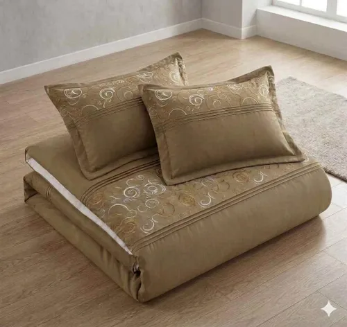 Miniatura 3 de Royal Bedding Ginebra - Juego de funda de edredón bordada de 3 piezas, tamaño King/California King, 100% algodón, 300 hilos