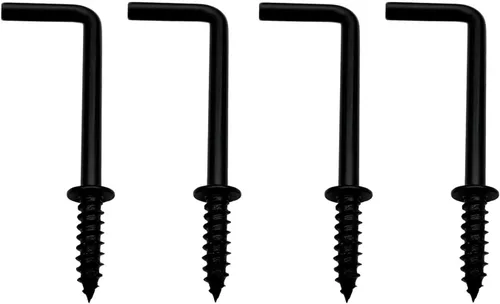 Miniatura 6 de Ganchos de tornillo de 2 pulgadas 1 forma L gancho 7 forma de tornillo en ganchos negros 20 piezas
