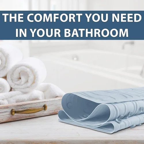 Miniatura 8 de ComfiLife Tapete de baño para bañera y ducha, antideslizante, extra grande, con orificios de drenaje y ventosas, tapetes de goma lavables a máquina