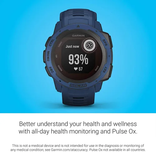Miniatura 3 de Garmin Instinct Solar, Reloj inteligente resistente para exteriores con capacidad de carga solar, aplicaciones deportivas integradas y monitoreo