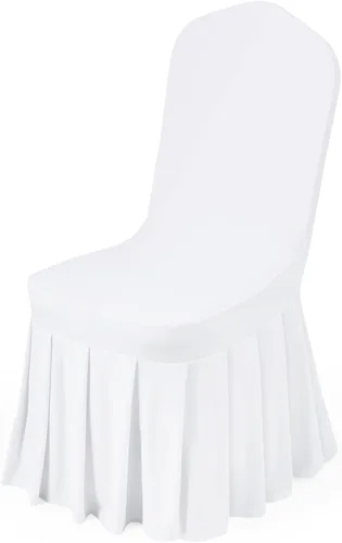 Miniatura 13 de VEVOR 150 fundas blancas para sillas de poliéster y elastano, fundas elásticas para bodas, fiestas, comedor, banquetes, sin pinzas, 150