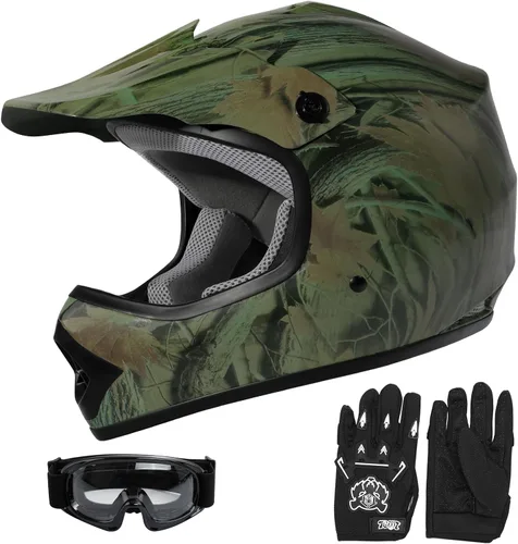 Miniatura 11 de SLMOTO - Casco DOT para niños y jóvenes, casco de motocross todoterreno, casco de motociclismo de calle, casco de bicicleta de tierra, motocross