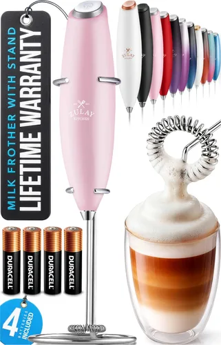 Miniatura 43 de Zulay Kitchen Espumador de leche de mano con pilas Duracell AA – Mezclador eléctrico ultrarrápido y creador de espuma, mezclador de bebidas fácil