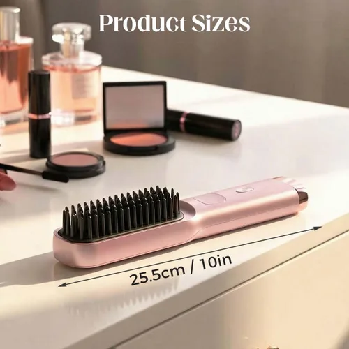 Miniatura 5 de Go Brush para cabello corto, cepillo inalámbrico para alisar el cabello con calentamiento rápido de 30 segundos, 4 niveles de calor ajustables
