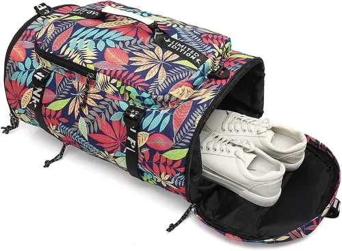 Miniatura 8 de Kalesi Mochila Bolsa de Lona para Gimnasio 4 Vías Impermeable con Compartimento para Zapatos para Viaje Deporte Senderismo Laptop, X-Grande