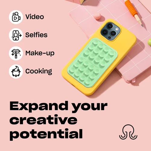 Miniatura 5 de OCTOBUDDY Classic MAX - Funda adhesiva de silicona con succión para teléfono - Manos libres, soporte de agarre fuerte para selfies y videos - Jay