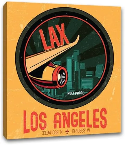 Modern Los Angeles Airport (LAX) Printed on Gallery Wrapped Canvas. Comes Ready to Hang on Your Wall in just Minutes. Perfect for The Traveler in