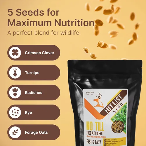Miniatura 2 de Semillas de parcela de alimentos sin labranza para ciervos [mezcla anual] - Mezcla de alimentos para tirar y cultivar - Mezcla de semillas de ciervo