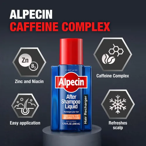 Miniatura 4 de Alpecin After Shampoo - Recargador líquido de cafeína, 6.76 onzas líquidas, tónico para el cuero cabelludo para el crecimiento del cabello
