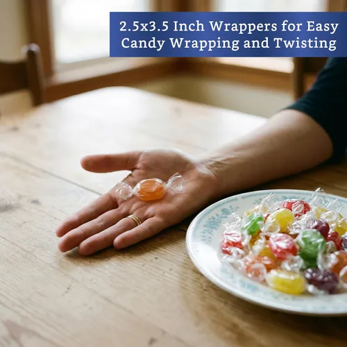 Miniatura 9 de FIESTA WRAPS Envoltorios transparentes de caramelos para caramelos (600 piezas de 2.5 x 3.5 pulgadas) - Envoltura de celofán transparente natural