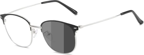Miniatura 7 de YIMI Gafas de sol fotocromáticas con bloqueo de luz azul para mujeres y hombres, marco redondo de ojo de gato, filtro UV, gafas