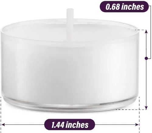 Miniatura 5 de MontoPack Velas blancas sin perfume a granel [100] 4 horas de velas de té de parafina sin humo, sin goteo, de larga duración Pequeñas velas
