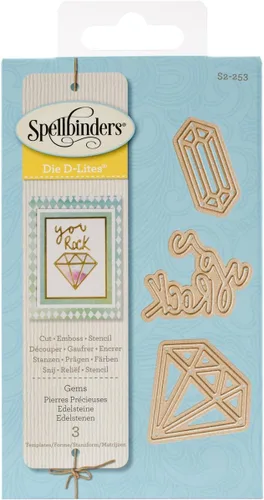Miniatura 18 de Spellbinders Shapeabilities Die D-Lites, Sentiments 1, Marrón, 393639