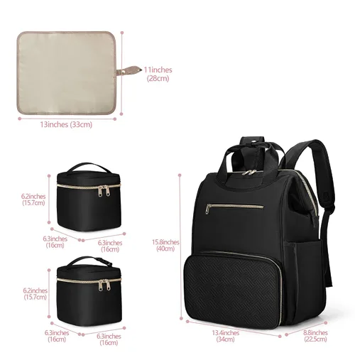 Miniatura 6 de Fasrom Mochila portátil para extractor de leche con enfriador y bolsa, compatible con bombas manos libres Momcozy Medela y Elvie, color negro