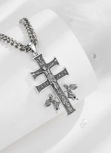 Miniatura 130 de CELESTIA Medallas de plata de ley 925 San Miguel/San Cristóbal/San Benito/San Gabriel/Virgen María/Jesús/Caravaca/Metatrón/Sello de los Siete