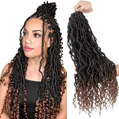 Miniatura 11 de BOHOBABE Rastas Falsas de Cabello de Ganchillo de 30 Pulgadas, Rastas Suaves Boho de Ganchillo con Puntas Rizadas, Rastas Largas de Diosa Bohemia