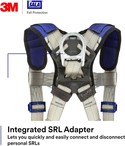 Miniatura 4 de 3M DBI-SALA ExoFit X100 Comfort Vest - Arnés de escalada para protección contra caídas, OSHA, ANSI, anillas en D delanteras y traseras, correas