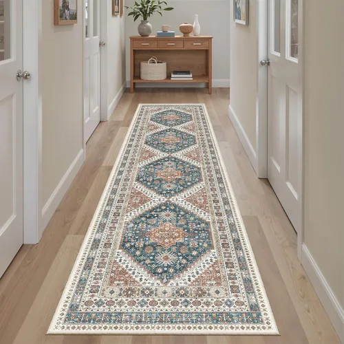 Miniatura 139 de Madane Tapete lavable de 2 x 10 pies para pasillo, cocina, recibidor, clásico, suave, antideslizante para interiores, casa de campo, baño, sala