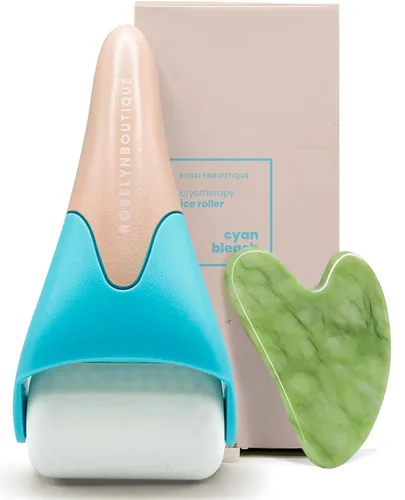 Miniatura 13 de ROSELYNBOUTIQUE Rodillo de hielo para cara y herramientas faciales Gua Sha, arrugas y líneas finas, masajeador de hinchazón, herramientas