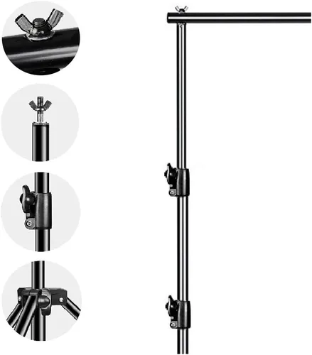 Miniatura 5 de Slow Dolphin Estudio fotográfico y video de 10 pies de ancho x 9.2 pies de alto, soporte de fondo ajustable resistente para fotografía con bolsa