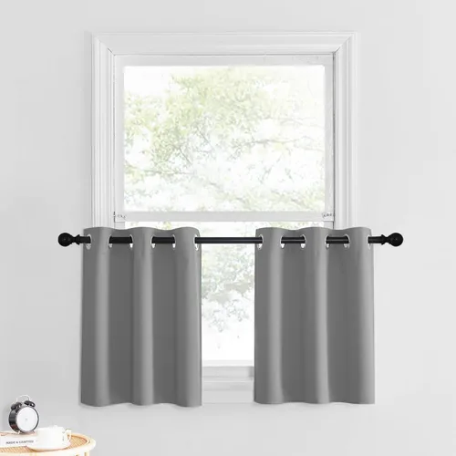 Miniatura 31 de NICETOWN Cortinas opacas de cocina para ventana sobre el fregadero, aislamiento térmico, decoración del hogar, pequeños niveles opacos con ojales