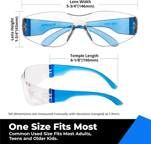 Miniatura 4 de amoolo Gafas de seguridad para hombres a granel de 24, gafas protectoras para hombres y mujeres, ANSI Z87.1, protección ocular resistente a