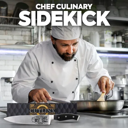 Miniatura 6 de Cuchillo de chef de alta calidad para regalo, grabado Best Chef, cuchillo de cocina de acero al carbono de 8 pulgadas con mango de madera de Pakka