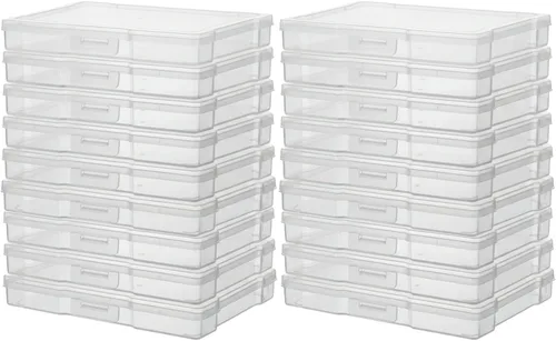 Miniatura 8 de novelinks Paquete de 12 cajas transparentes de almacenamiento de fotos de 5 x 7 pulgadas, estuches organizadores de imágenes de plástico con tapas