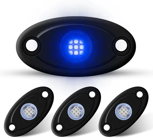 4Pods Rock Lights - Lámpara LED de neón azul para automóvil, camiones, ATV, UTV, SUV, barco, debajo de la carrocería, luces de motocicleta