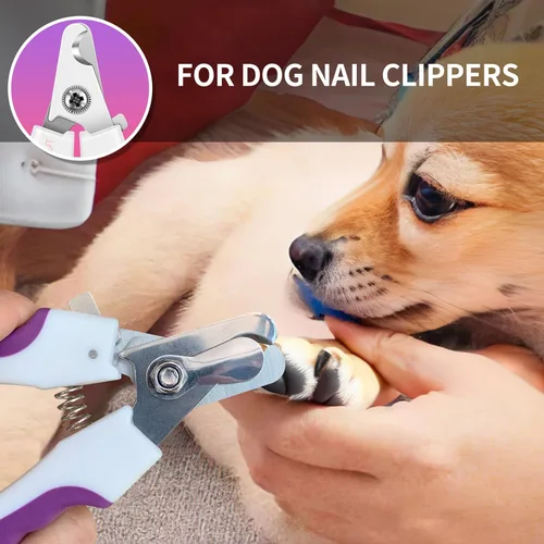 Miniatura 5 de Cortaúñas para perros de 6 pulgadas para razas pequeñas, medianas y grandes, apto para gatos, conejos y conejillos de indias con protector de Púrpura