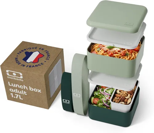 Miniatura 11 de monbento - Caja Bento grande MB Square Blossom con compartimentos - Lonchera a prueba de fugas para el trabajo y la preparación de comidas - Sin BPA