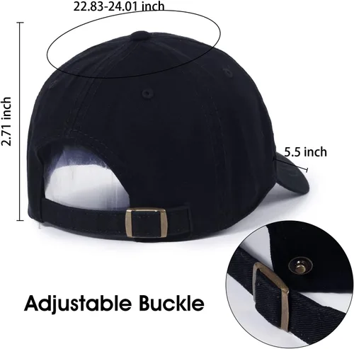 Miniatura 6 de Gorra de béisbol unisex de algodón liso en blanco para papá, ajustable, estilo vintage