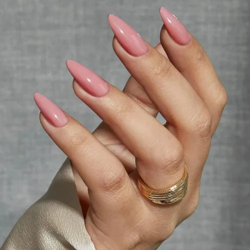 Miniatura 22 de Uñas postizas a presión azul real - Forma de almendra, longitud media, acrílicas neutrales reutilizables para mujeres y niñas - Uñas postizas