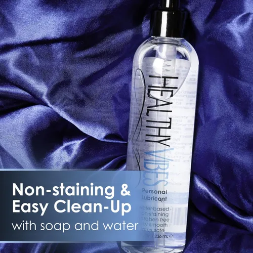 Miniatura 4 de Lubricante personal íntimo abase de agua Healthy Vibes, lubricante anal y crema hidratante libre de parabenos, 16 onza, Transparente, 1