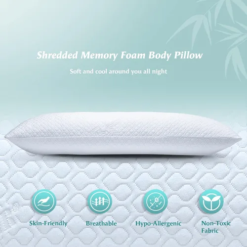Miniatura 7 de Rainmr Almohada de Cama Tamaño Queen para Dormir de Espuma Viscoelástica Triturada con Altura Ajustable y Funda de Almohada Lavable Refrescante